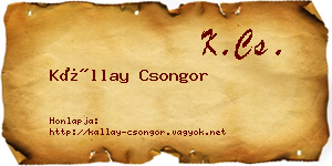 Kállay Csongor névjegykártya